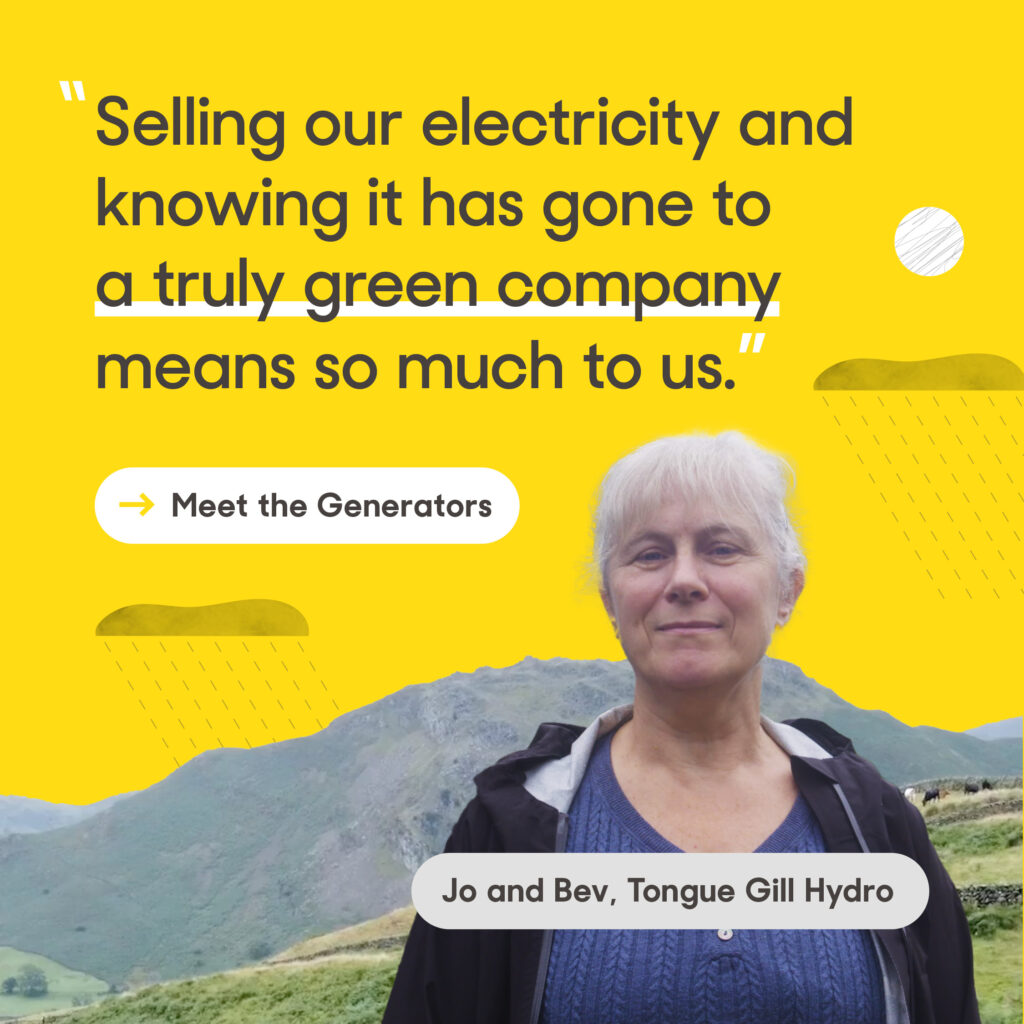 Good Energy buys power from over 3000 independent renewable generators. 