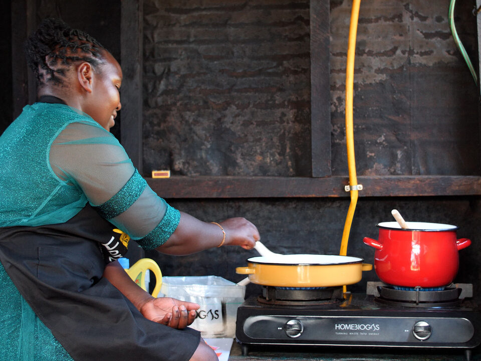 Carbon offsetting project - investing in biogas cooking facilities for people in Kenya.