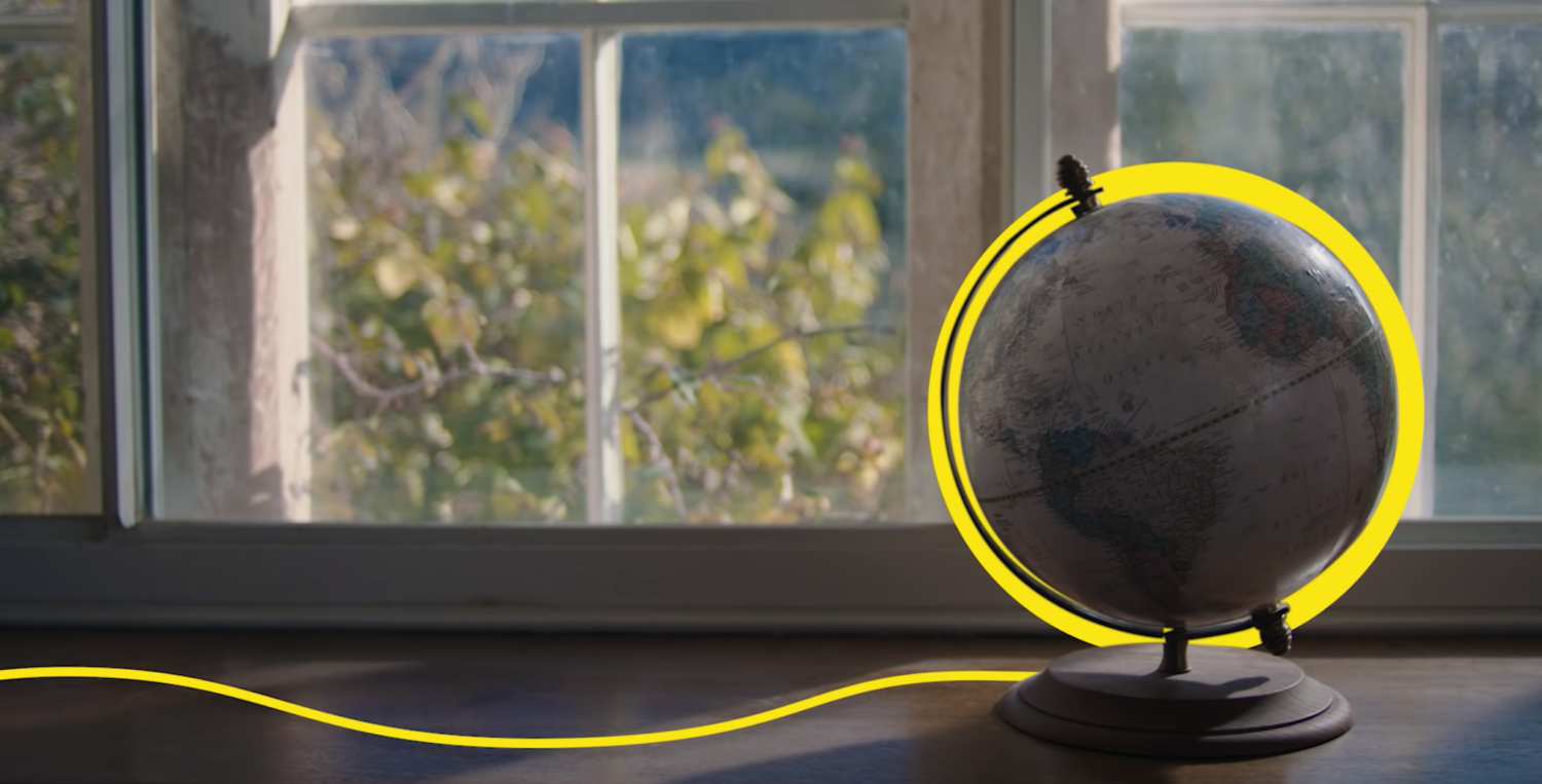 globe with ring around it