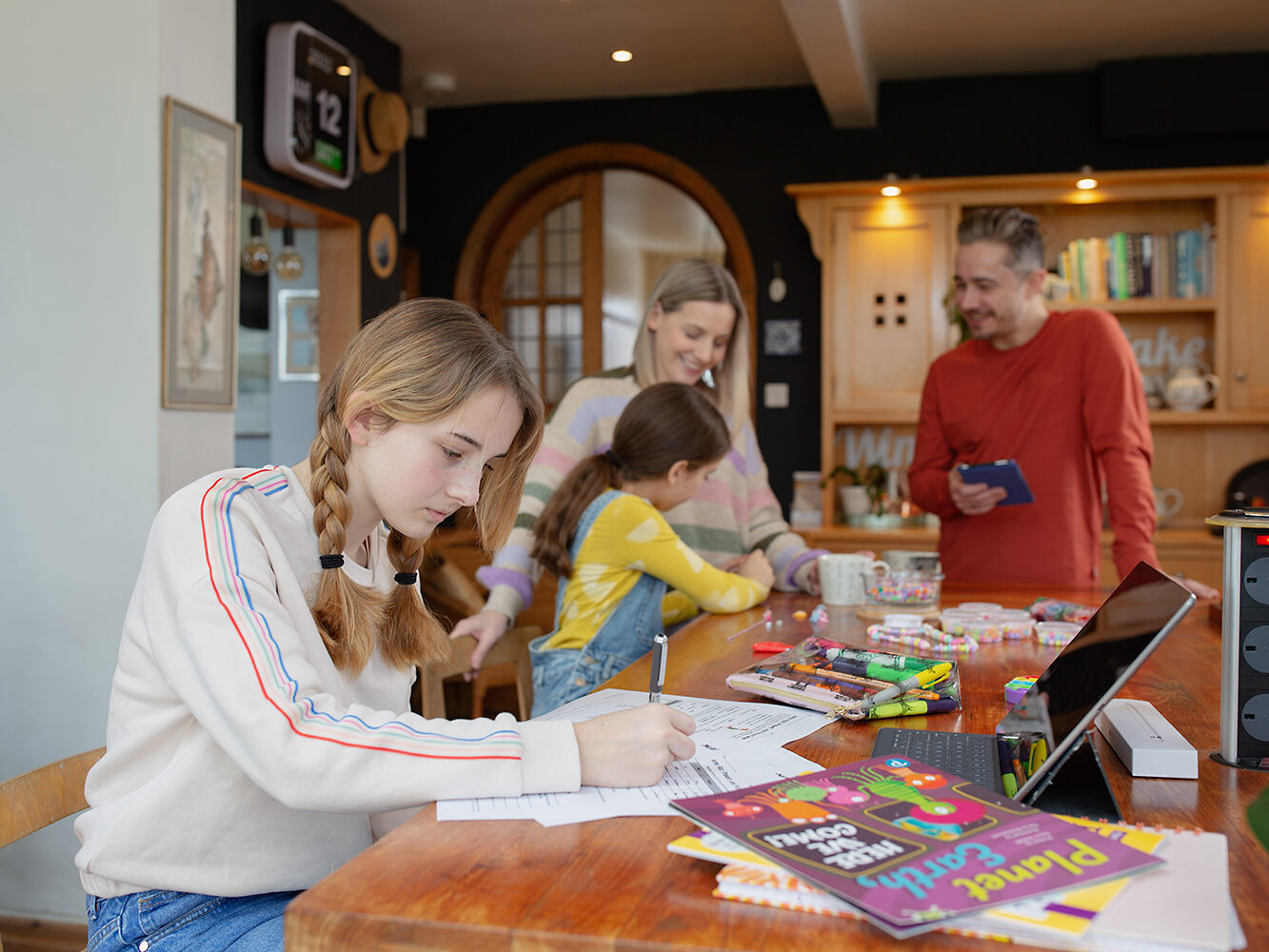 Older child doing homework